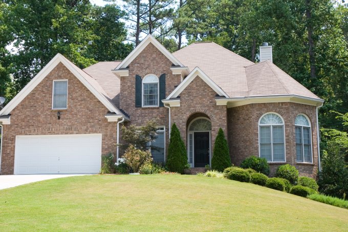 Brick siding on residnetial home