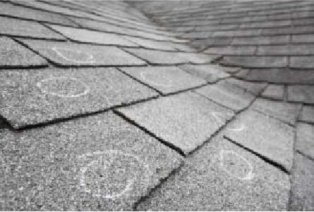 Hail damaged roof